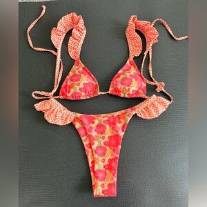 Strawberry Milk Mob Red and Orange Kids Bikini